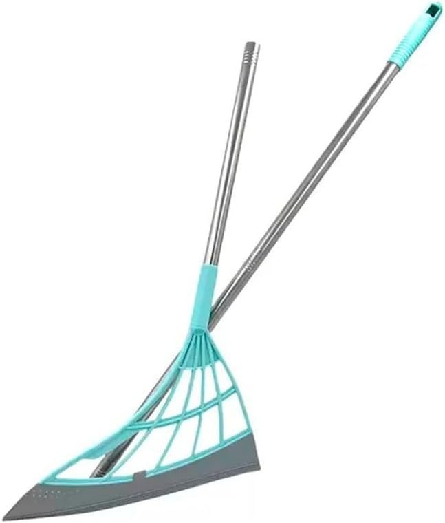 Vassoura Mágica de Silicone 3 em 1 – Varre, Seca e Limpa com Facilidade | Ideal para Cozinha, Banheiro e Sala
