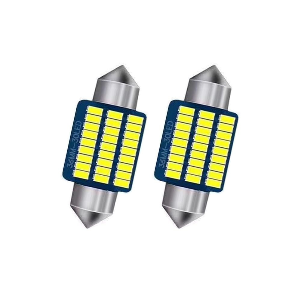 Lâmpada LED Festoon 36mm C5W 30SMD 3014 12V - Iluminação Interna Premium para Carros (Pacote com 2)