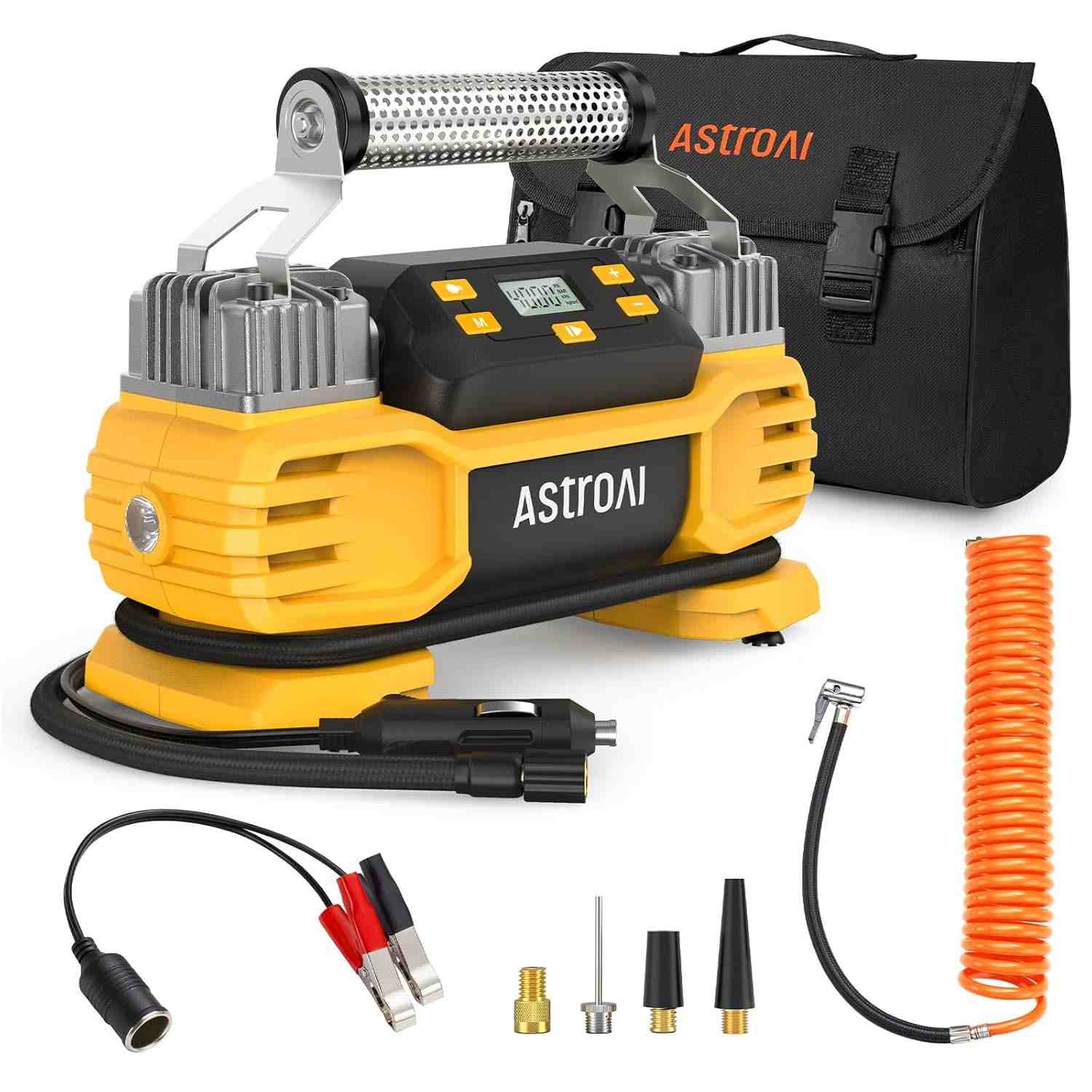 AstroAI T2: Compressor de Ar 12V Potente para Pneus de SUVs, Caminhões e Mais (160PSI)