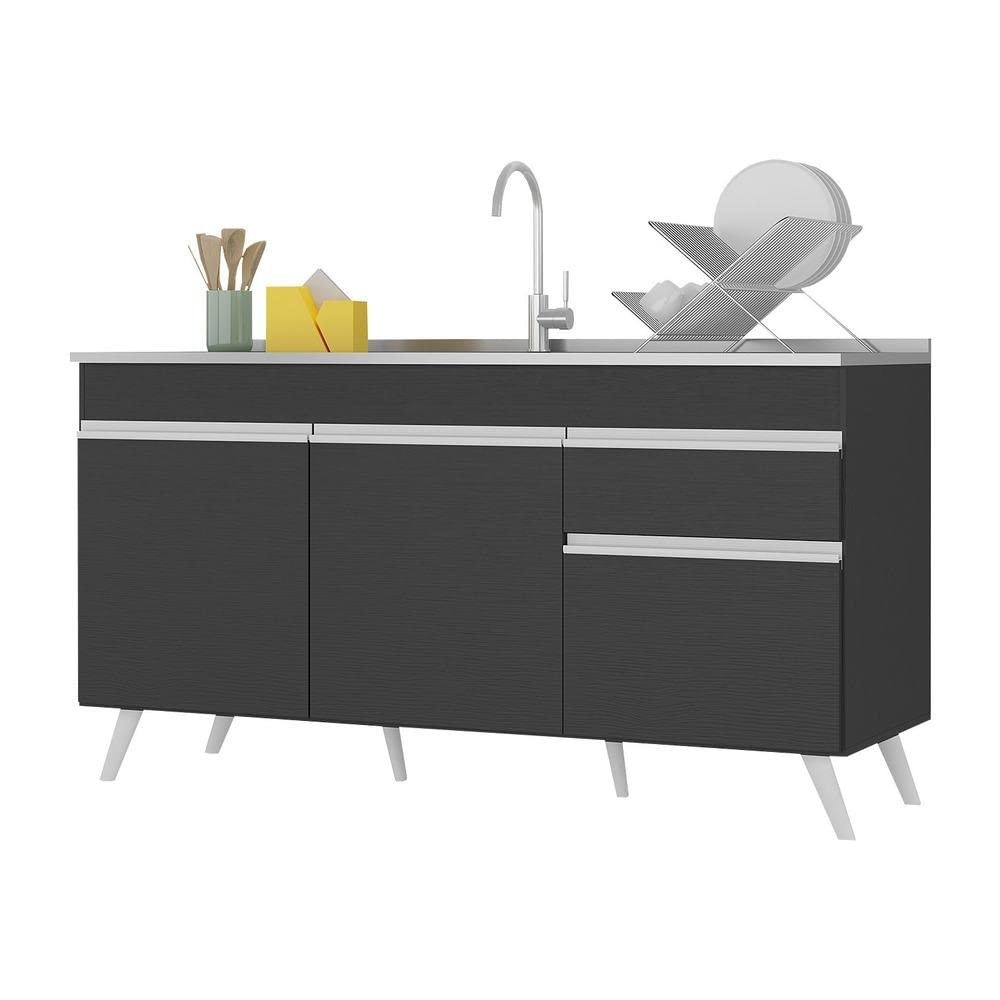 Balcão de Cozinha Veneza 150cm com 3 Portas e 1 Gaveta - Design Moderno e Funcional