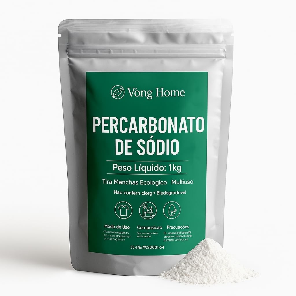 Percabonato de Sódio 1kg - Tira Manchas Biodegradável e Multiuso com Poder de Branqueamento