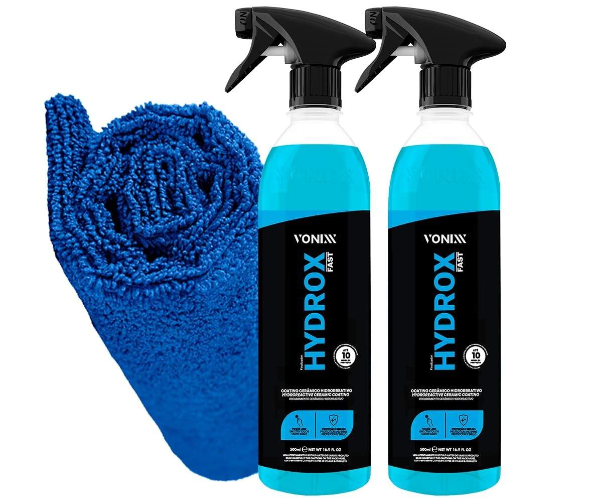 Kit 2 Hydrox Fast Vonixx: Coating Cerâmico Hidro Repelente para Proteção Automotiva Profissional