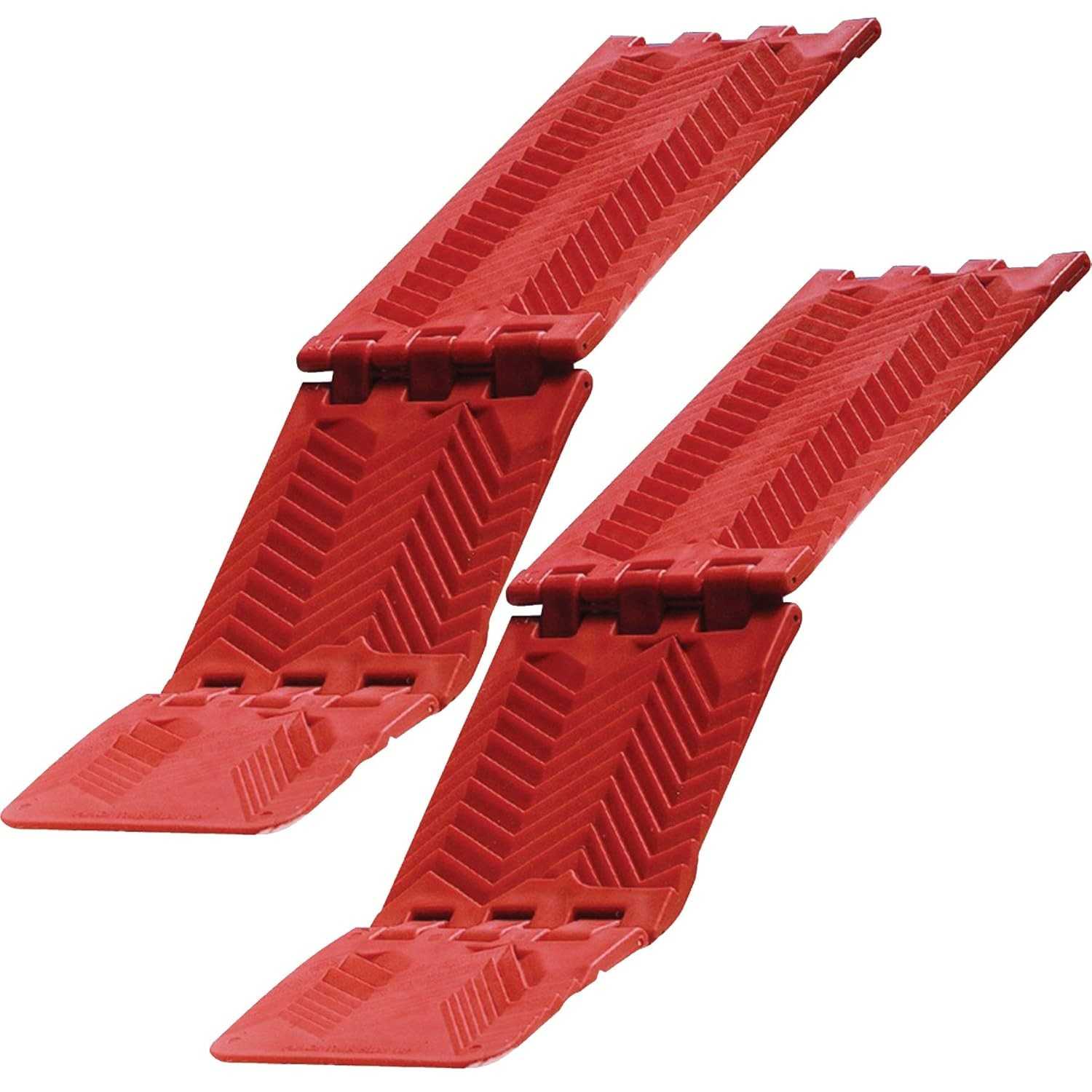 Maxsa 20025: Tapete de Tração Dobrável Vermelho para Extração de Veículos em Qualquer Clima
