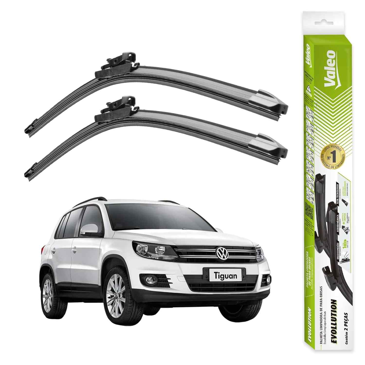 Par de Palhetas Limpador Parabrisa Valeo Evolution Original Tiguan 2009-2017