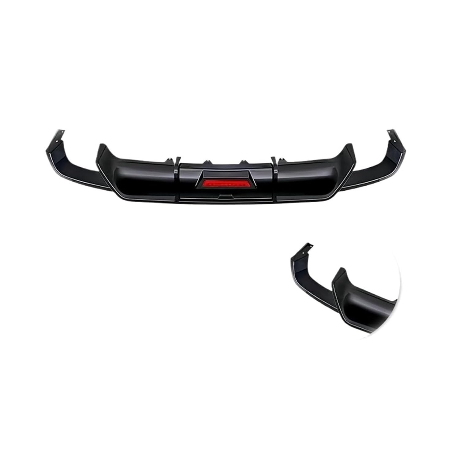 Difusor Para-choque Traseiro Toyota Camry 8ª Geração (2018-2023) - Gloss Black com Luz LED