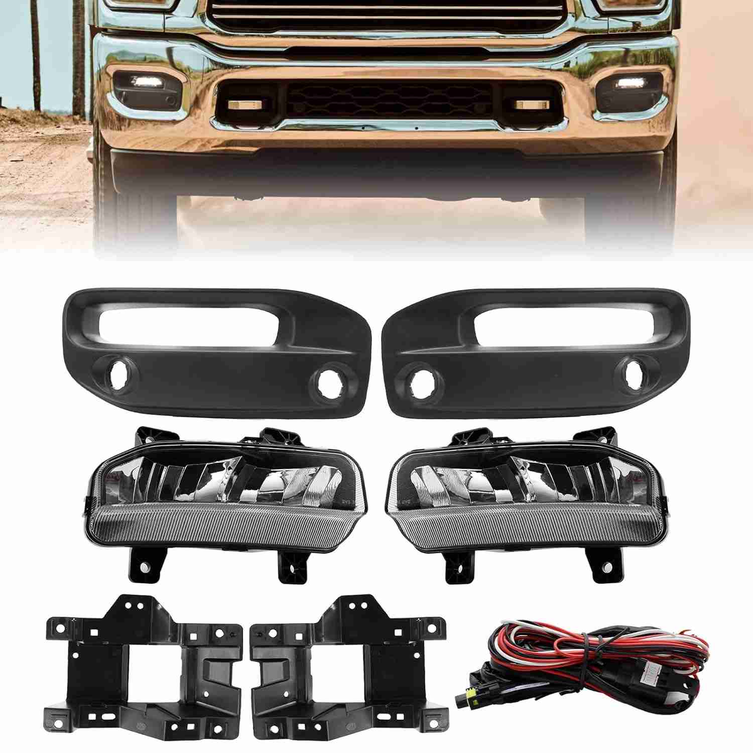 Farol de Neblina LED Premium para Dodge Ram 2500/3500 (2019-2022) - Segurança e Estilo