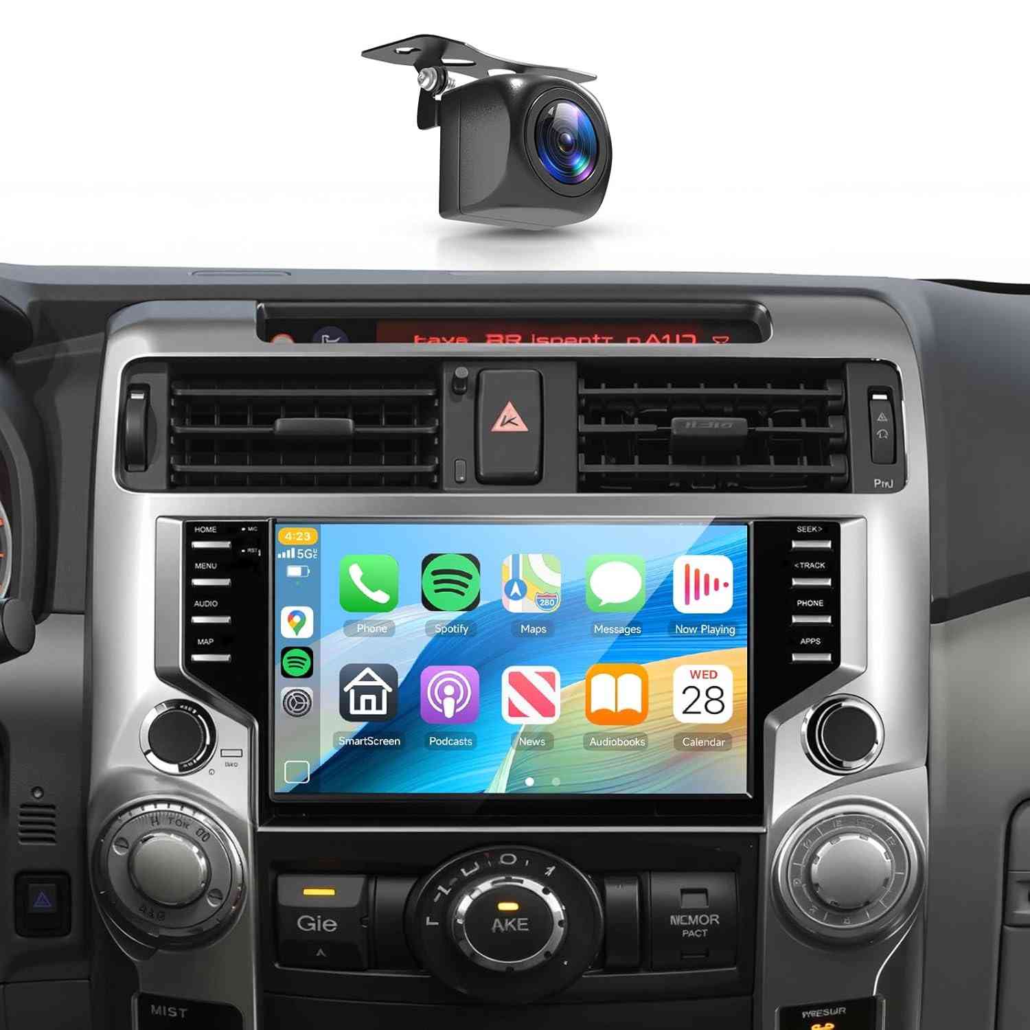 Central Multimídia Android 9" para Toyota 4Runner 2010-2022: CarPlay Sem Fio, GPS e Som Premium