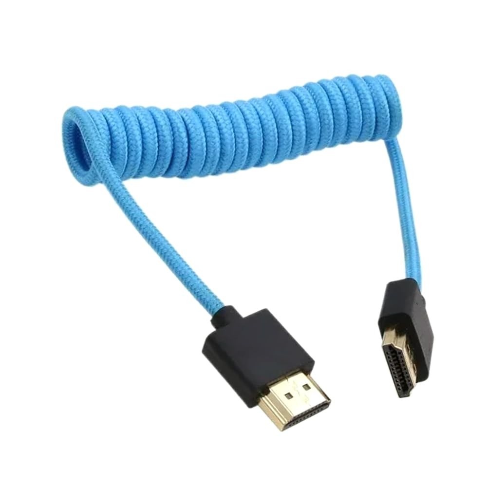 Cabo Espiral HDMI 2.1 8K: Alta Velocidade para Câmeras, Monitores e Placas de Captura