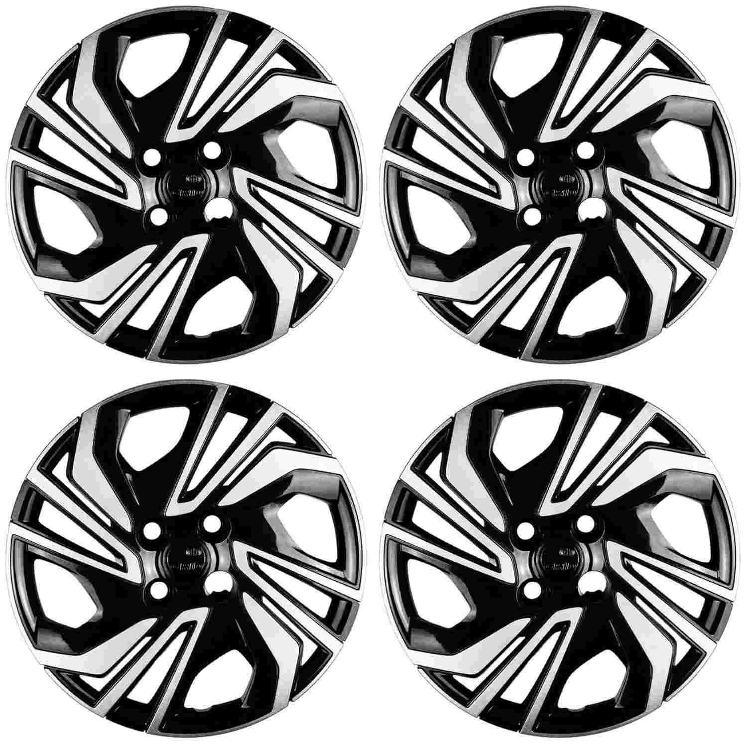 Calota Aro 15" Onix 23/24 Preto/Prata - Jogo c/ 4 Calotas Grid 380CP-PBP-E