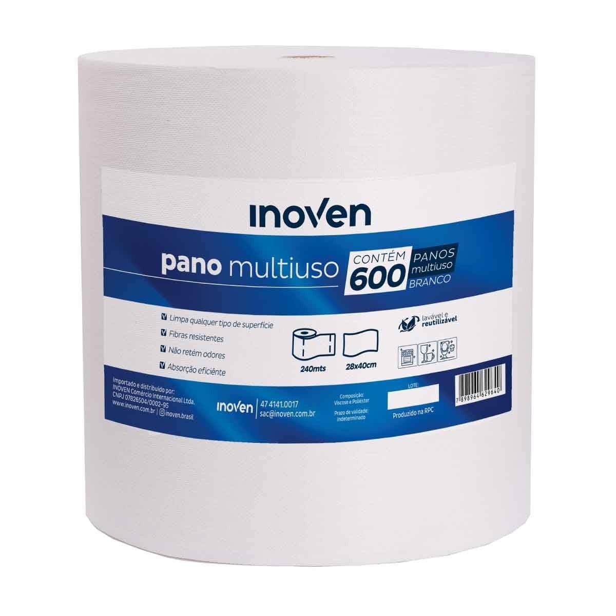 Pano Multiuso Inoven 28x240m 35G Branco - Superabsorvente e Durável para Limpeza Total