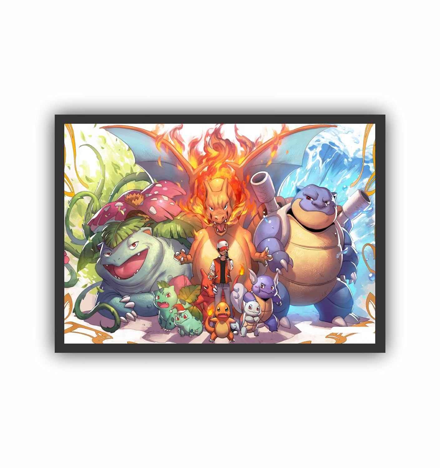 Quadro Decorativo Pokémon 3918 (45x33) - Estampa Vibrante em Madeira Reflorestada