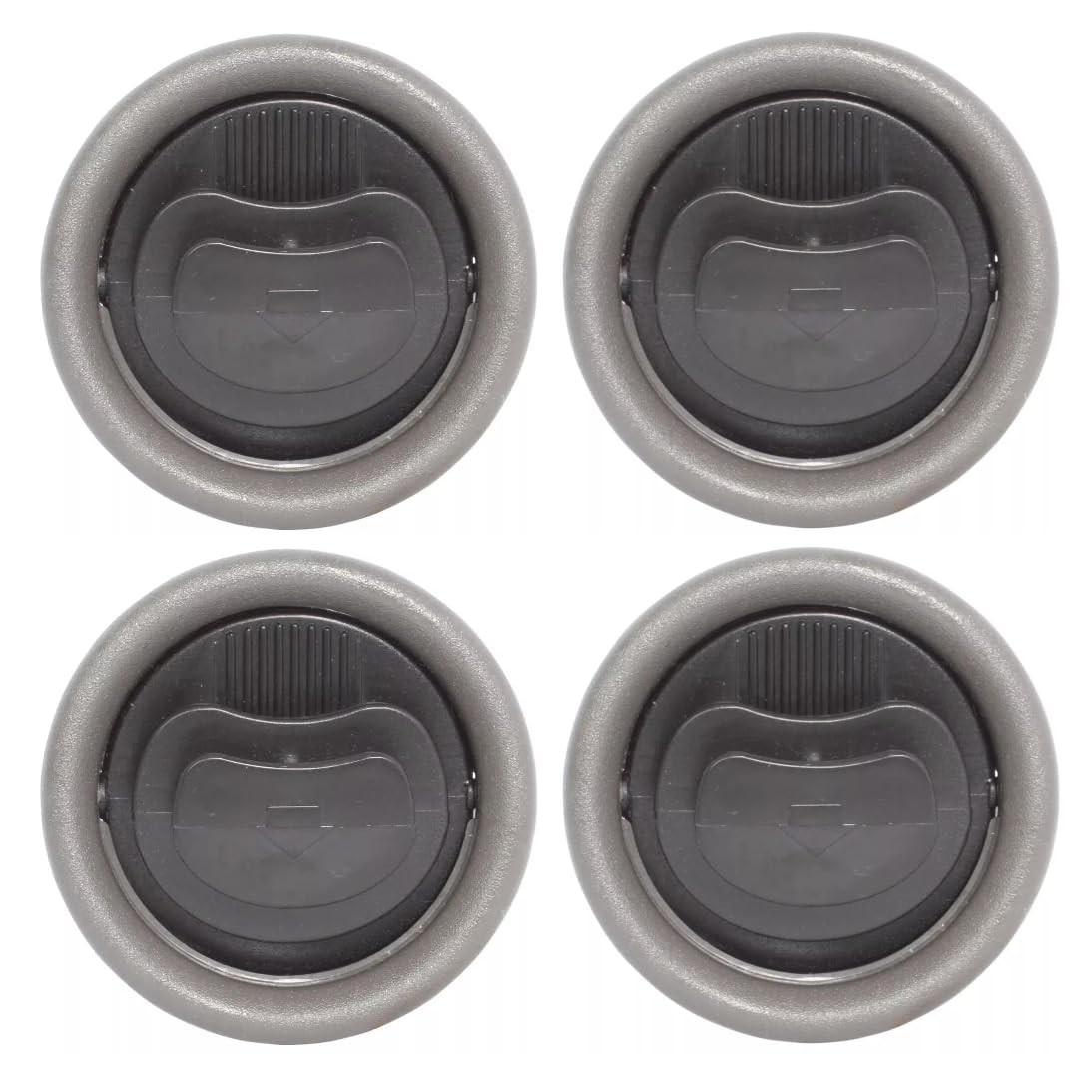 Kit 4 Difusores de Ar para Painel do Chevrolet Celta 2001 a 2006 | Cinza