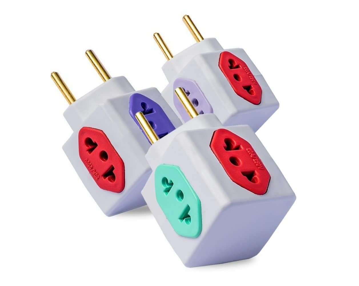 Kit 3 Adaptadores Tomada Benjamim Power Cubo 4 Entradas 10A/20A Bivolt - Complete Store®