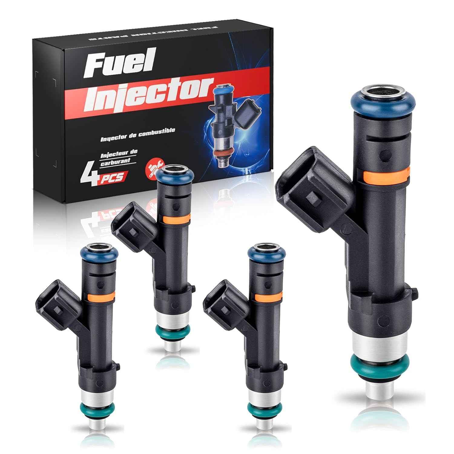 Injetores de Combustível ENA 4 Furos para Ford Fusion, Focus, CMax, Transit Connect e Lincoln MKZ 2.0L L4 (2008-2019) - Substituição FJ993
