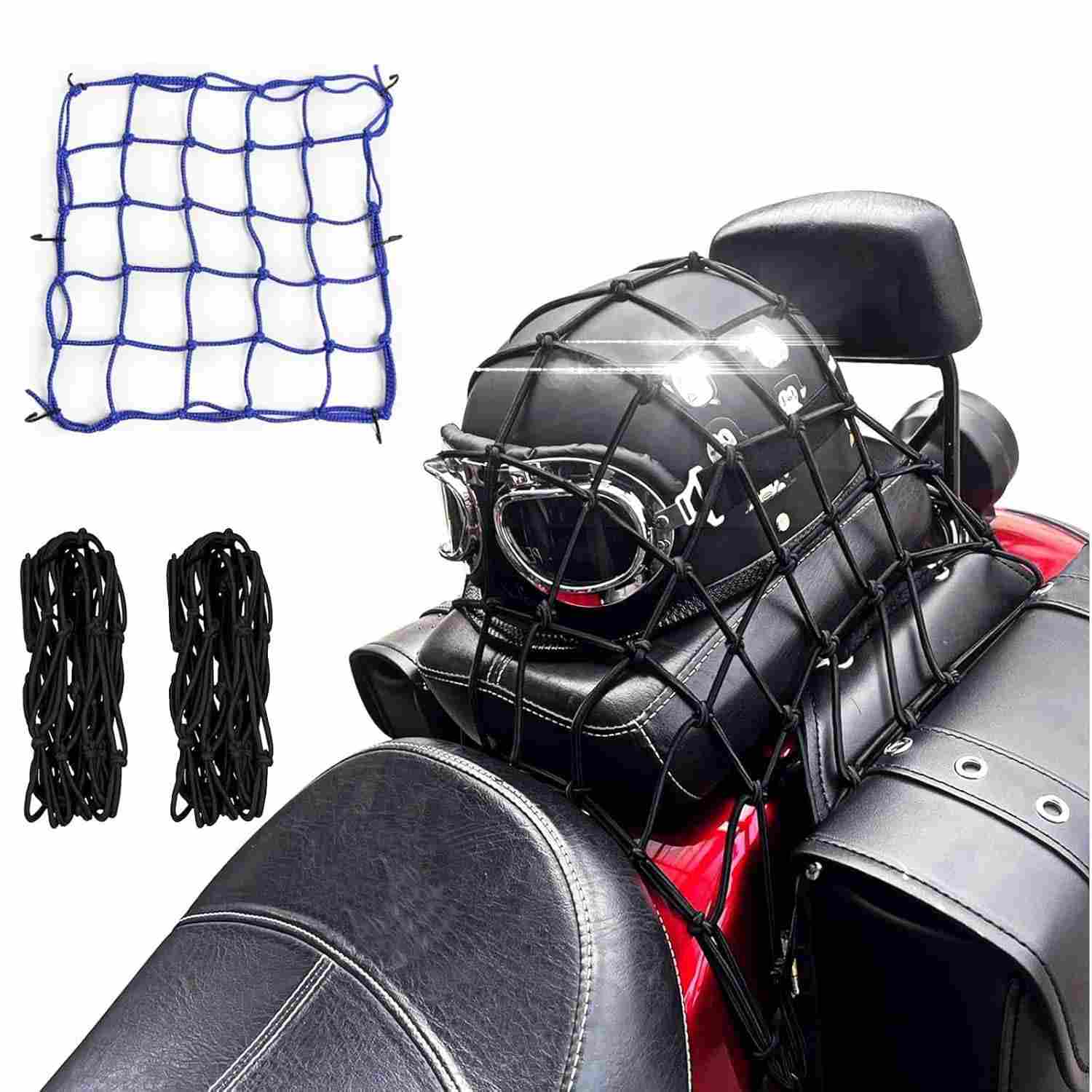 Rede de Carga para Moto 40x40cm com 6 Ganchos - Organize e Transporte com Segurança!