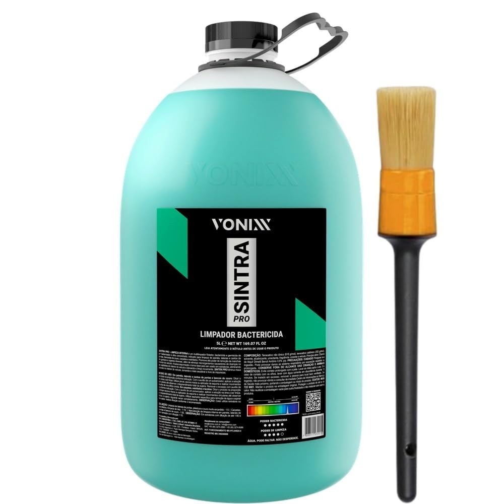 Kit Essencial Detalhamento Automotivo: Limpador Sintra Pro 5L Vonixx + Pincel Karbox