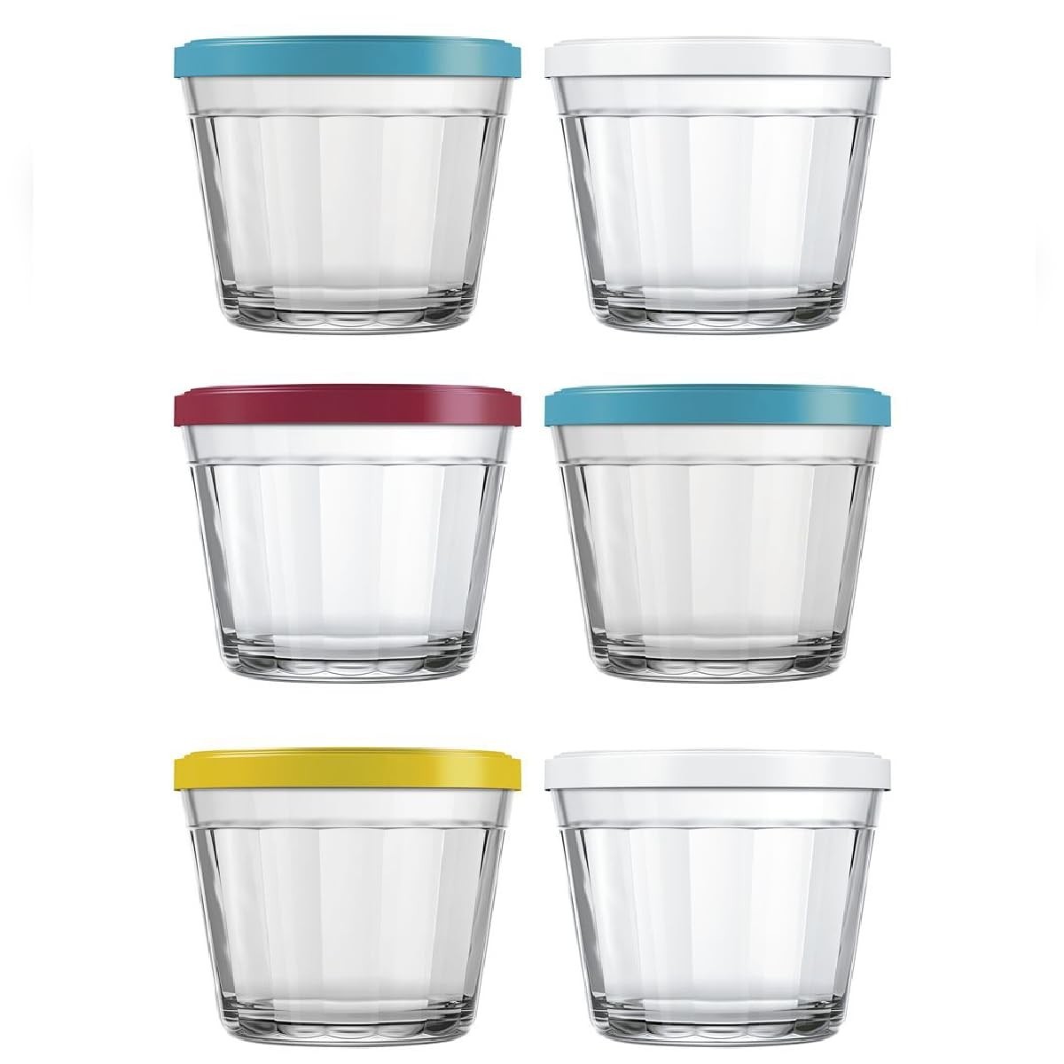 Kit 6 Potes de Vidro Americano com Tampa 150ml - Armazenamento Hermético e Elegante