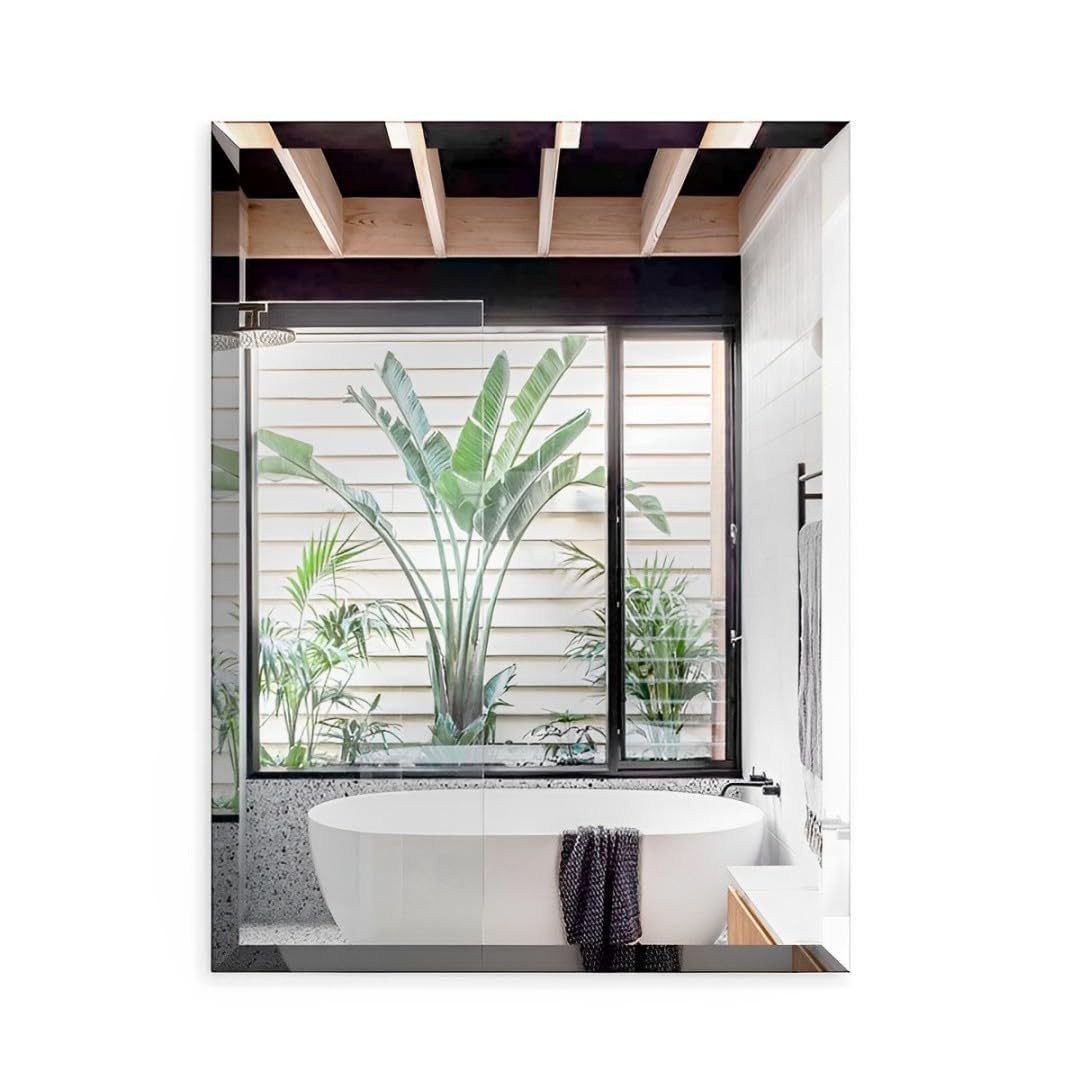 Espelho Retangular Decorativo 70x50cm com Bisotê - Ideal para Banheiro e Quarto