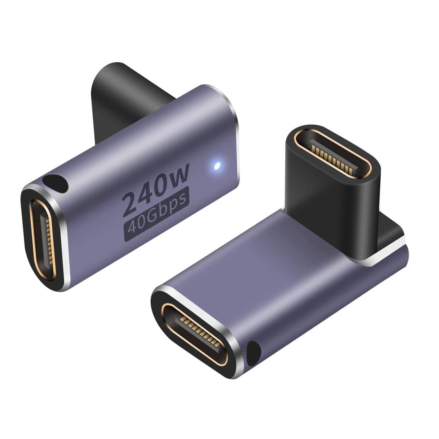 JORINDO Adaptador Duplo Tipo C 90 Graus: Carregamento 240W e Vídeo 8K