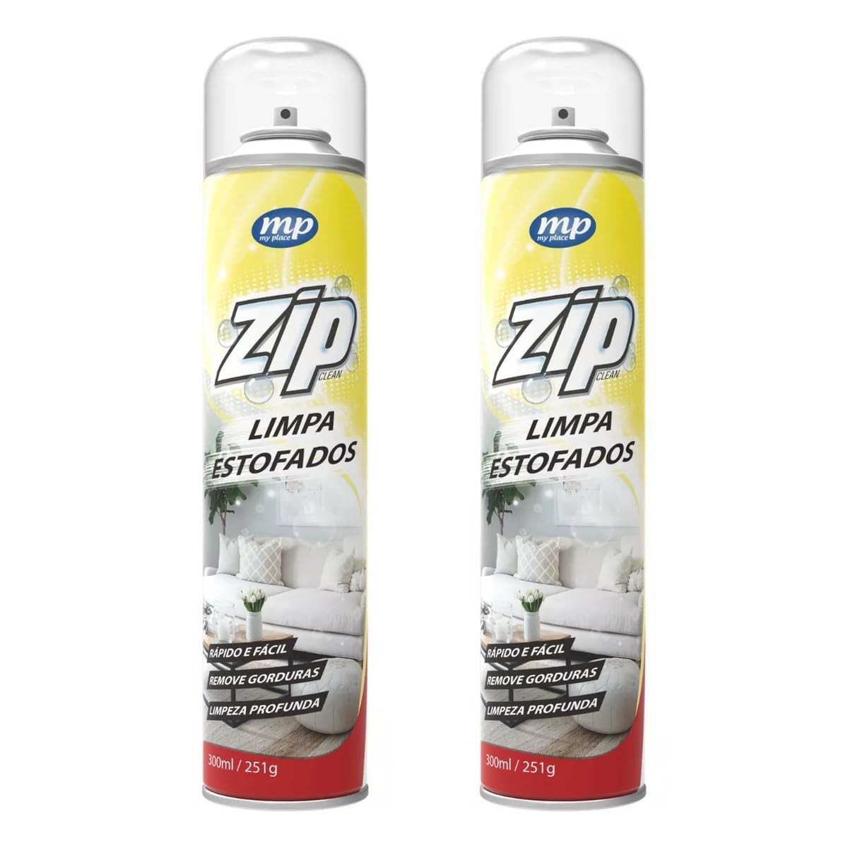 Kit 2 Limpa Estofados Spray Zip Clean 300ml - Lavagem à Seco Mundial Prime