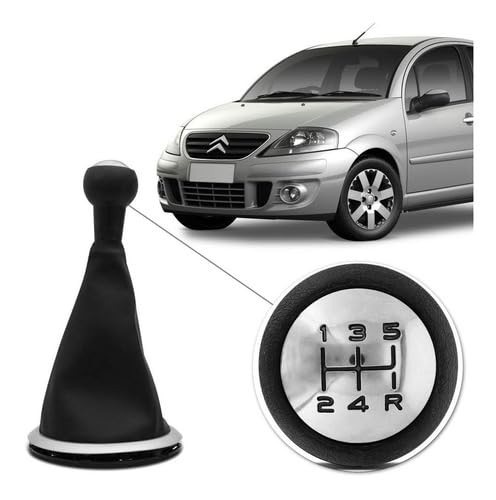 Manopla e Coifa Câmbio Citroen C3 (2004-2012) - Toque Esportivo e Acabamento Premium