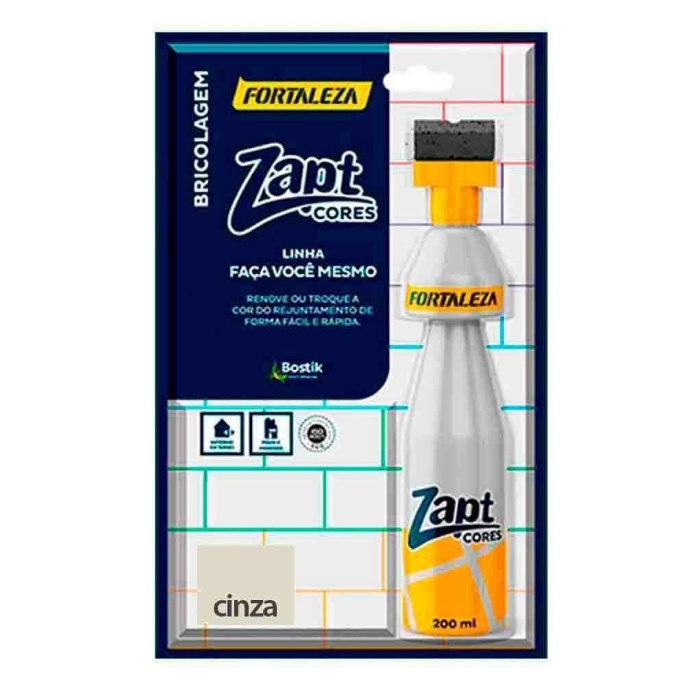 FORTALEZA Zapt Cores Cinza – Tinta para Rejunte Acrílico Líquido com Alta Cobertura e Proteção Fungicida – Renove Seu Ambiente com Facilidade – 200ml