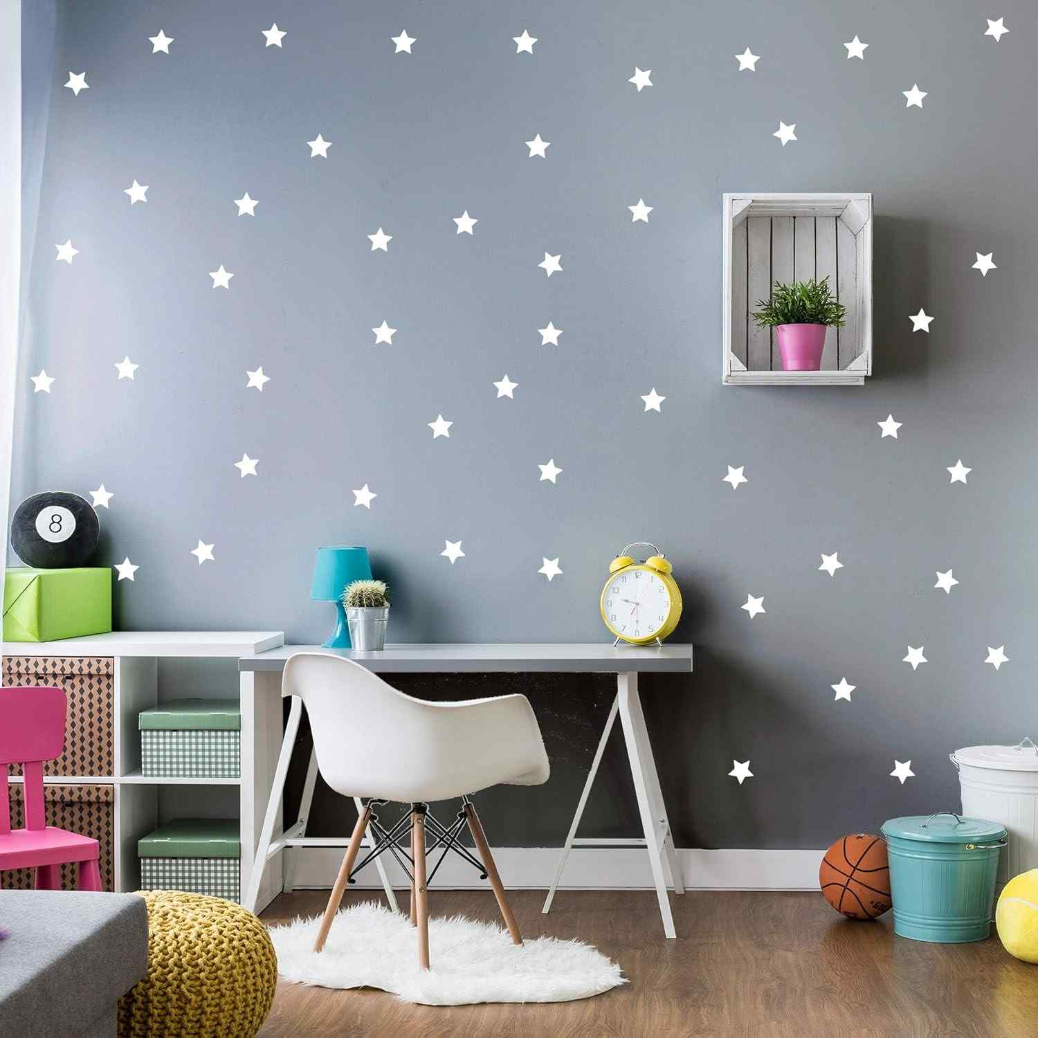 Adesivo de Parede Estrelas Brancas 54 Unidades - Decore com Charme e Estilo
