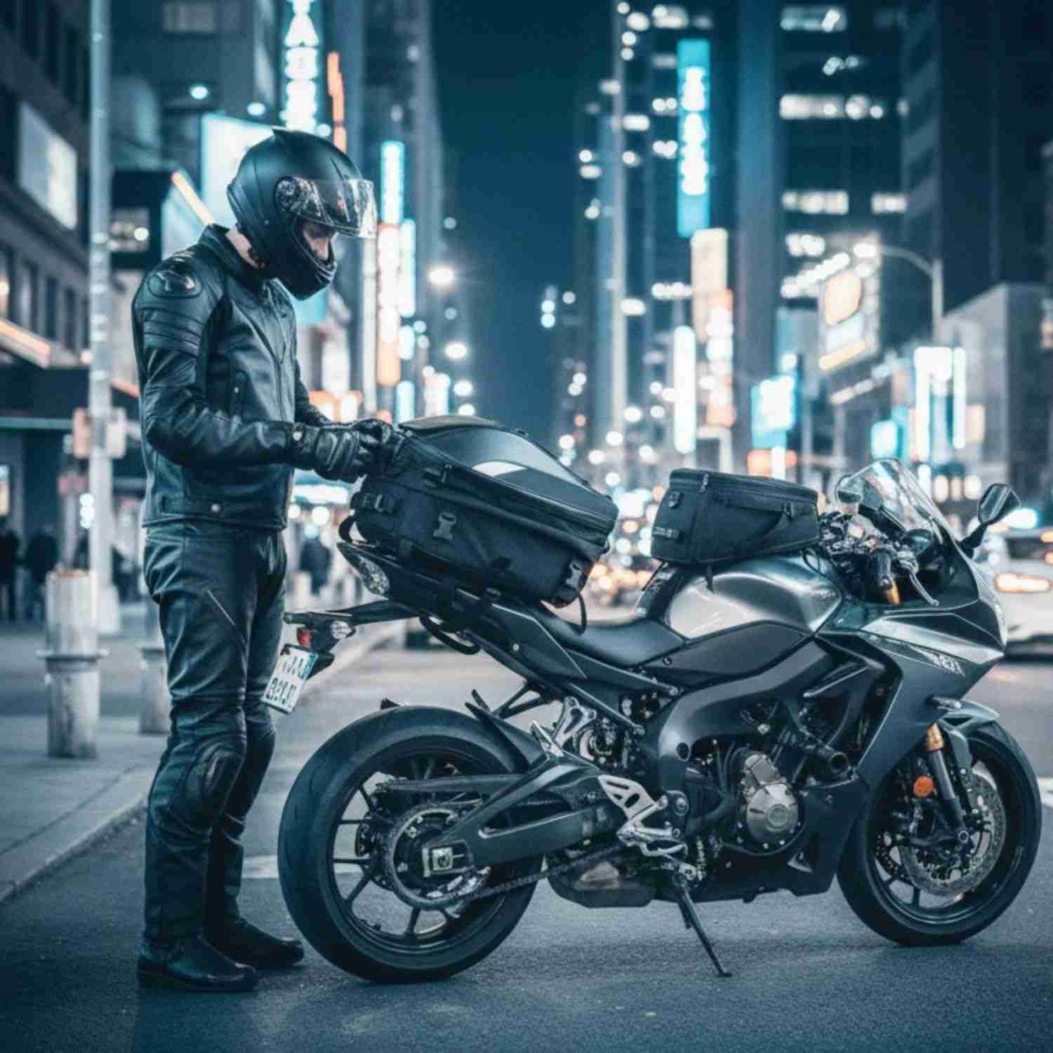 Bau Bauleto Alforge Traseiro Universal 37L Preto Moto - Impermeável + Refletivo
