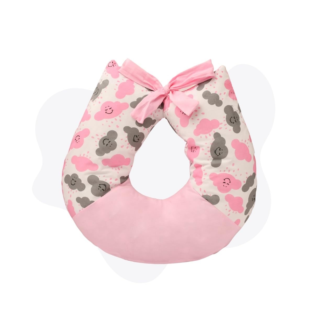 Almofada de Amamentação Gota Rosa - Conforto Ergonômico para Mãe e Bebê