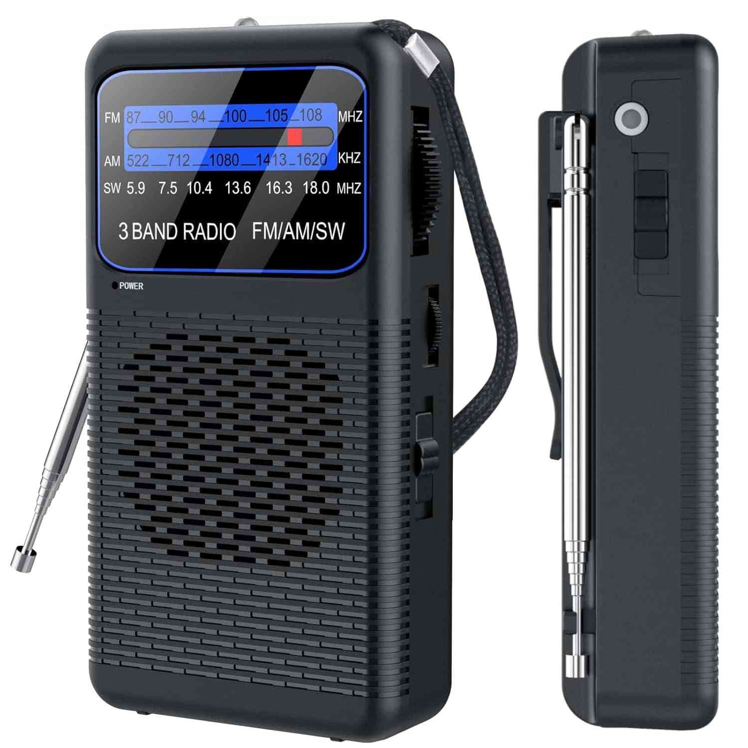 Rádio Portátil AM/FM/SW 3 Faixas com Lanterna LED - Seu Companheiro de Bolso
