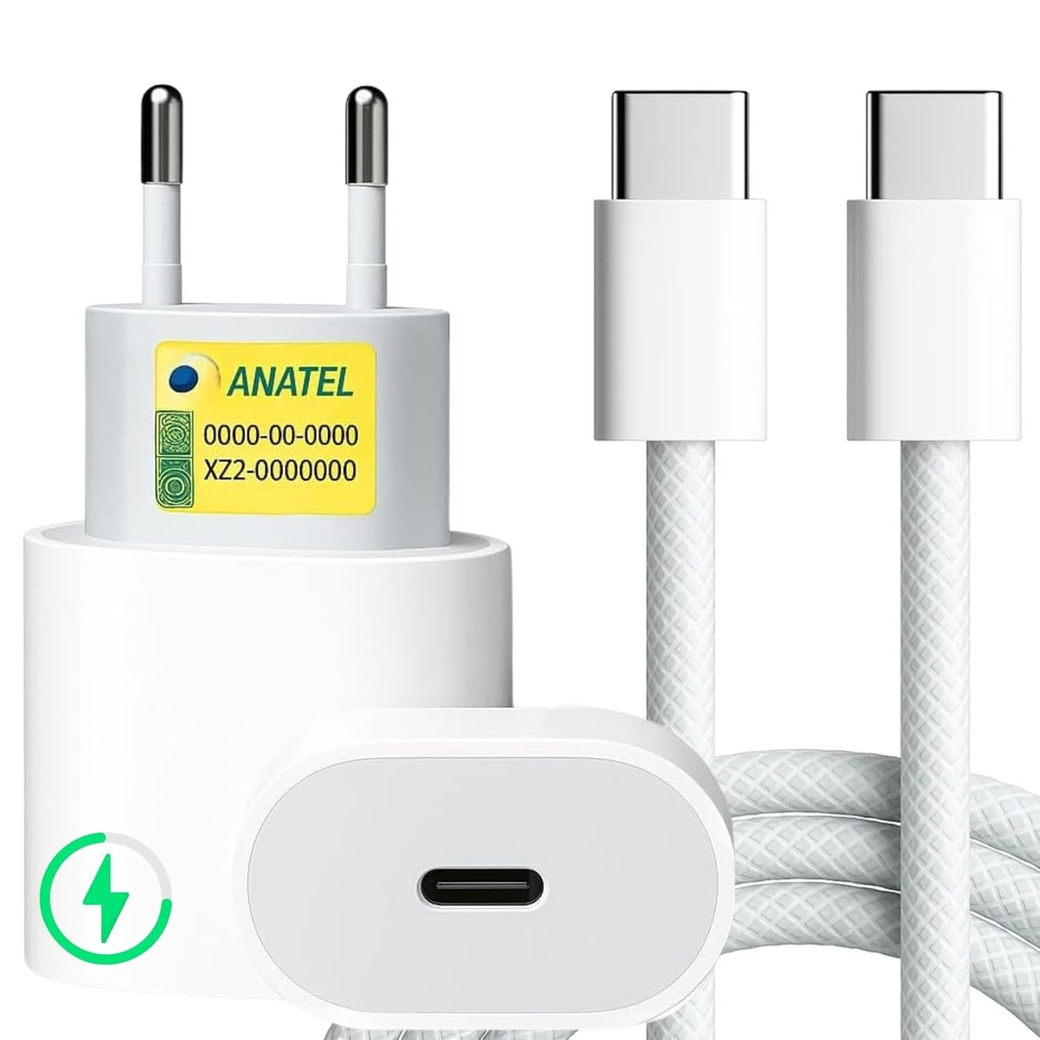 Carregador Turbo 25W Tipo C e USB Ultra Rápido - Homologado Anatel
