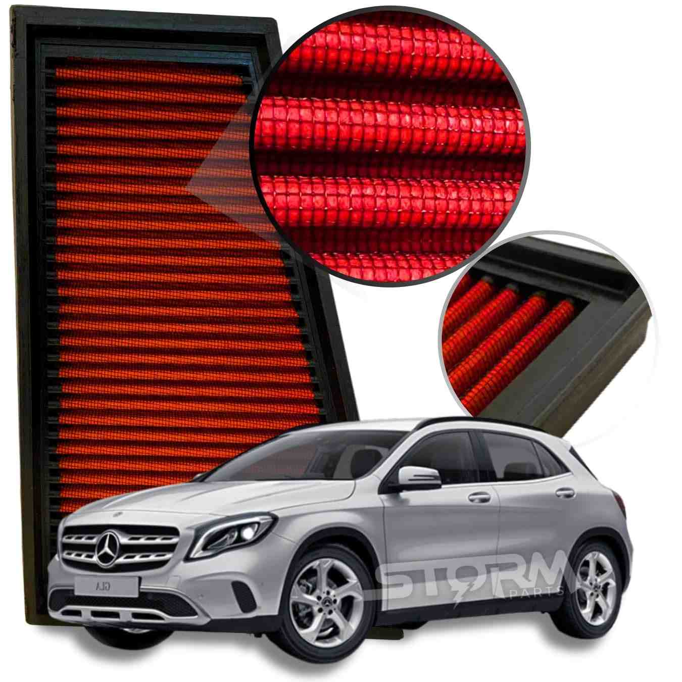 Filtro de Ar Esportivo RS Filter Enduro Vision para Mercedes GLA 200 1.6 Turbo (2014-2018) - Potência e Performance