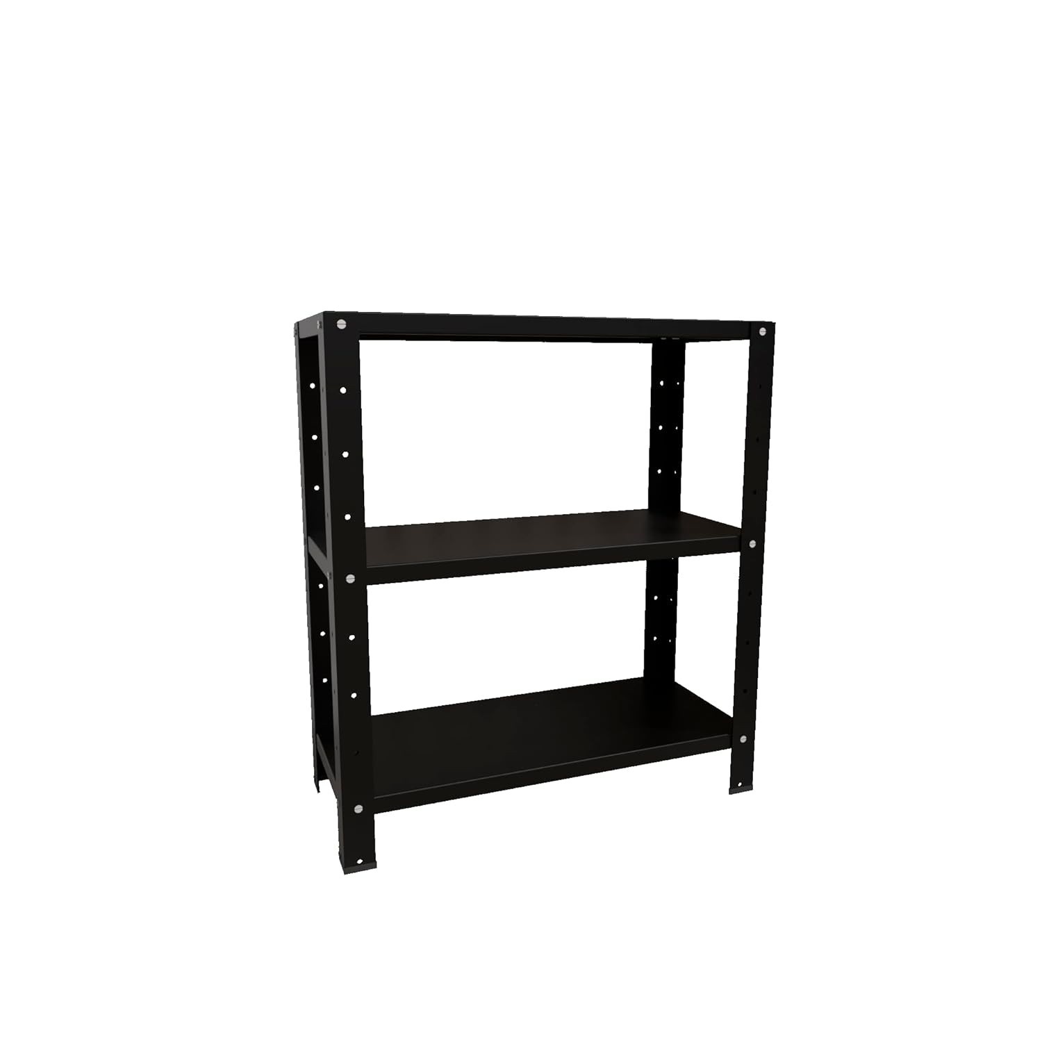 Estante de Aço Reforçado 60cm com 3 Bandejas - Armário Multiuso Preto Moderno