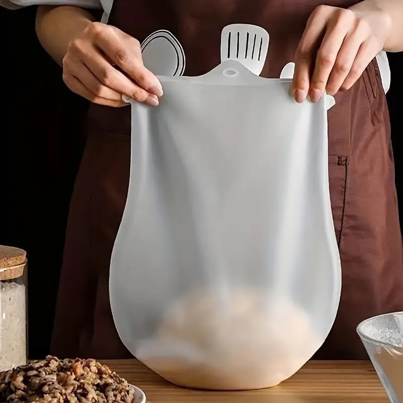 Saco de Amassar Silicone Multifuncional - Ideal para Massas e Armazenamento
