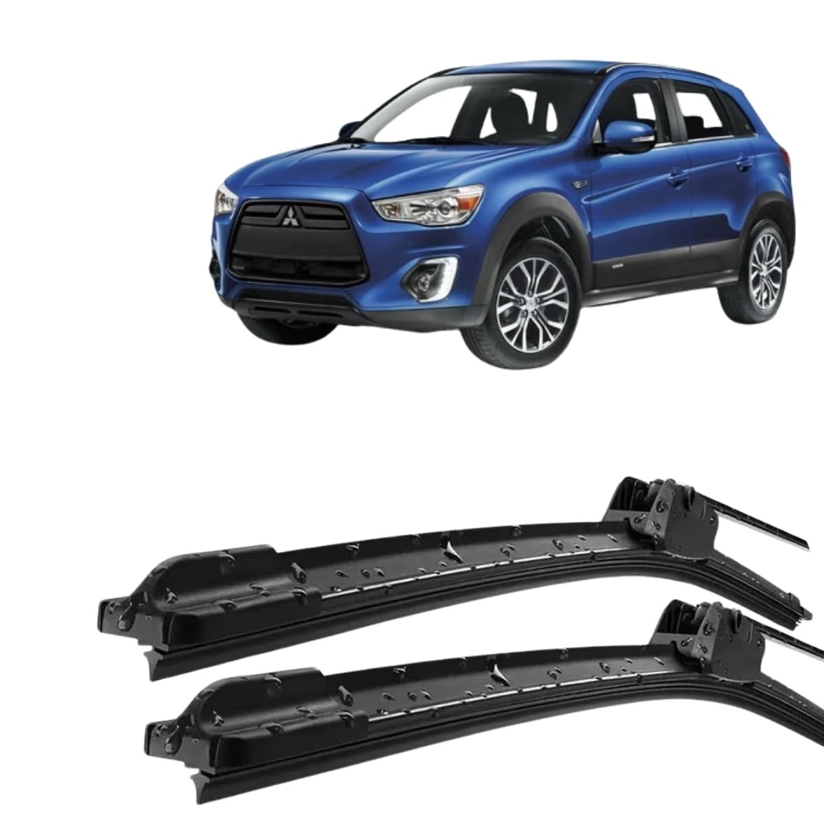 Par Palhetas Limpador Para-Brisa Silicone para Mitsubishi ASX (2011-2016) - Limpeza Impecável