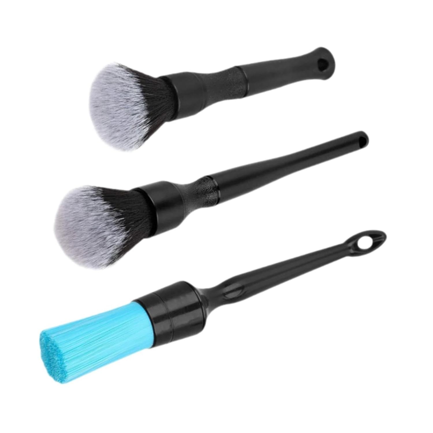 Kit 3 Escovas Detalhamento Automotivo Profissional - Limpeza Profunda Rodas e Interior