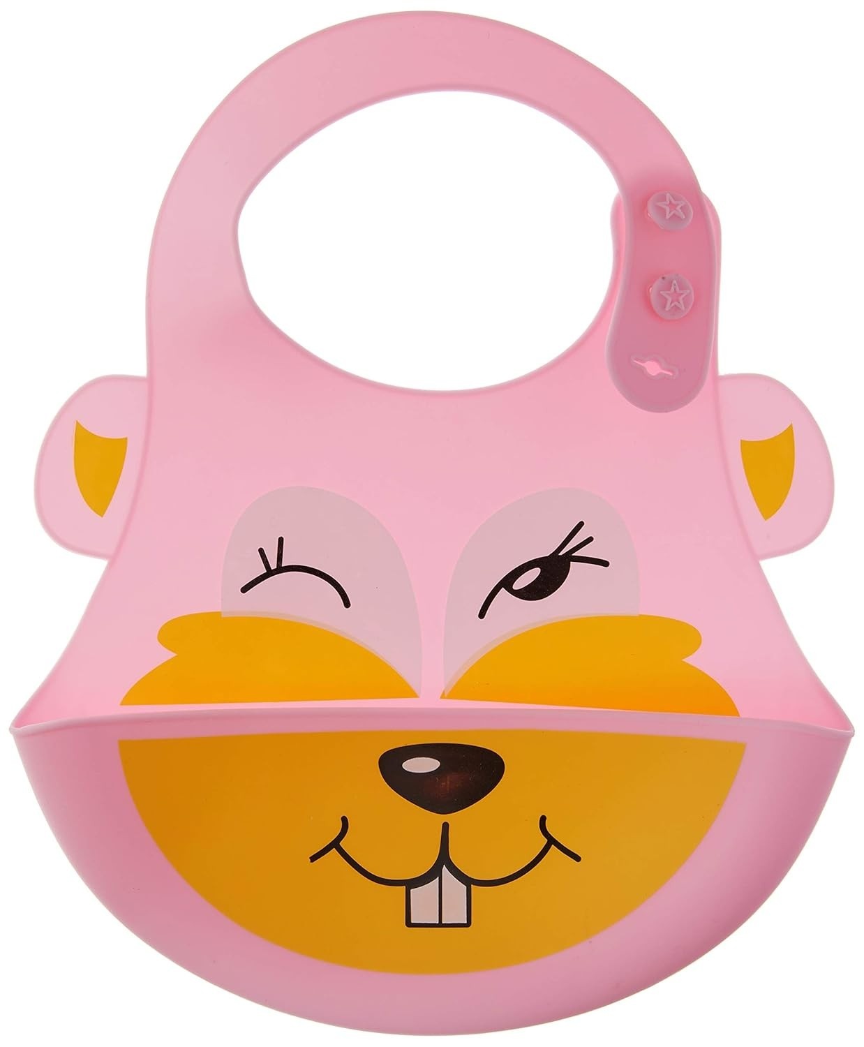 Babador de Silicone Esquilinho KaBaby Rosa - Prático, Lavável e à Prova de Vazamentos