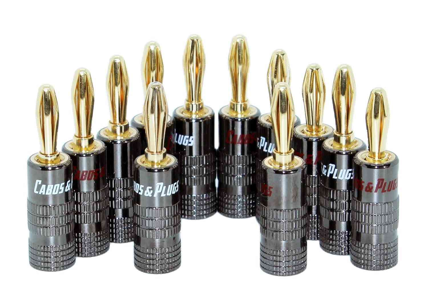 Conectores Banana Plug para Caixas de Som: Pack 8 Unidades Cinza Escuro