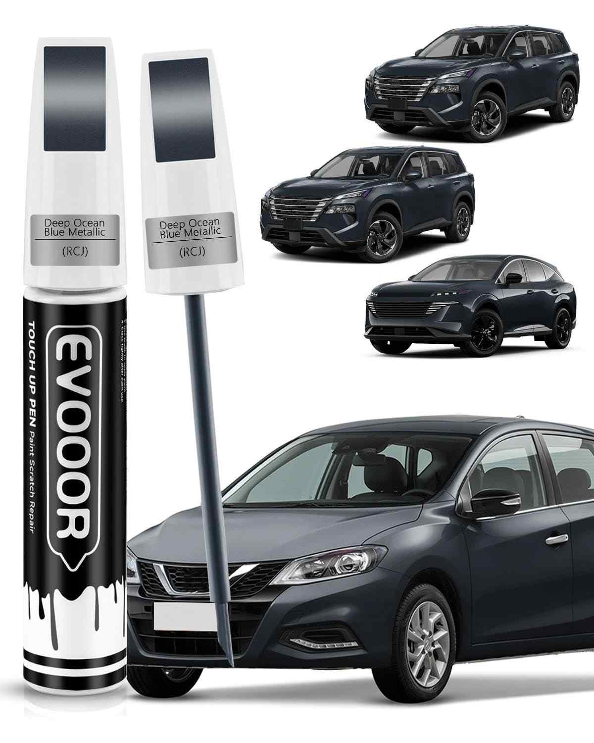 Tinta de Retoque Nissan Deep Ocean Blue - Caneta 2 em 1 para Reparos Precisos