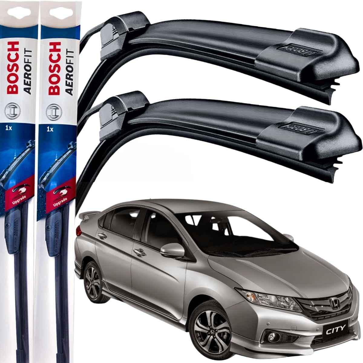 Kit Palhetas Limpador Parabrisa Bosch Aerofit Dianteiro Original Honda City 2015-2017
