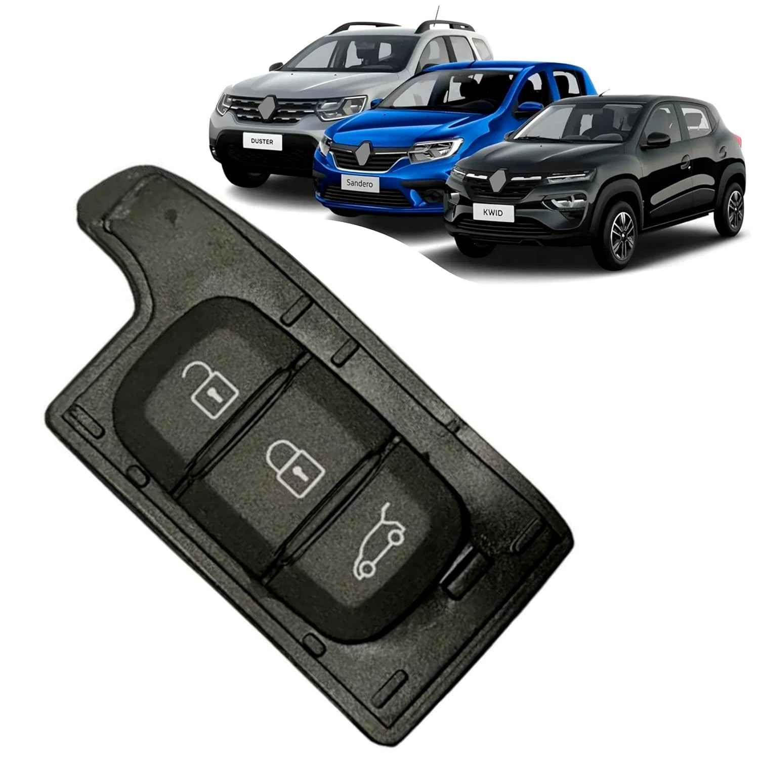 Capa Botões Borracha Chave Controle Kwid Duster Sandero Logan 3 Botões - Reparo Essencial