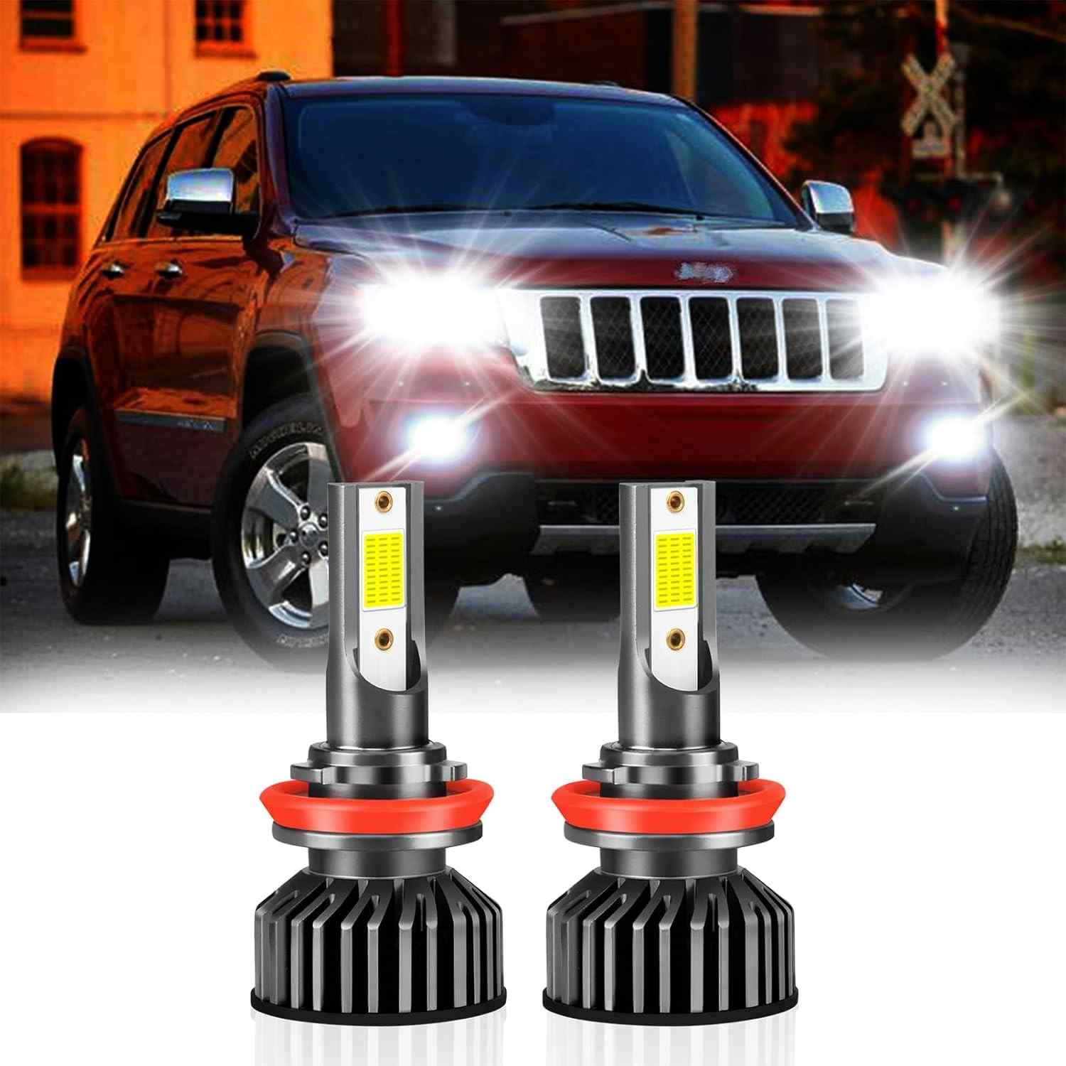 Lâmpadas Neblina LED H8/H11 para Jeep Compass 2014-2018: 500% Mais Brilho, Branco Frio, Plug & Play, IP68