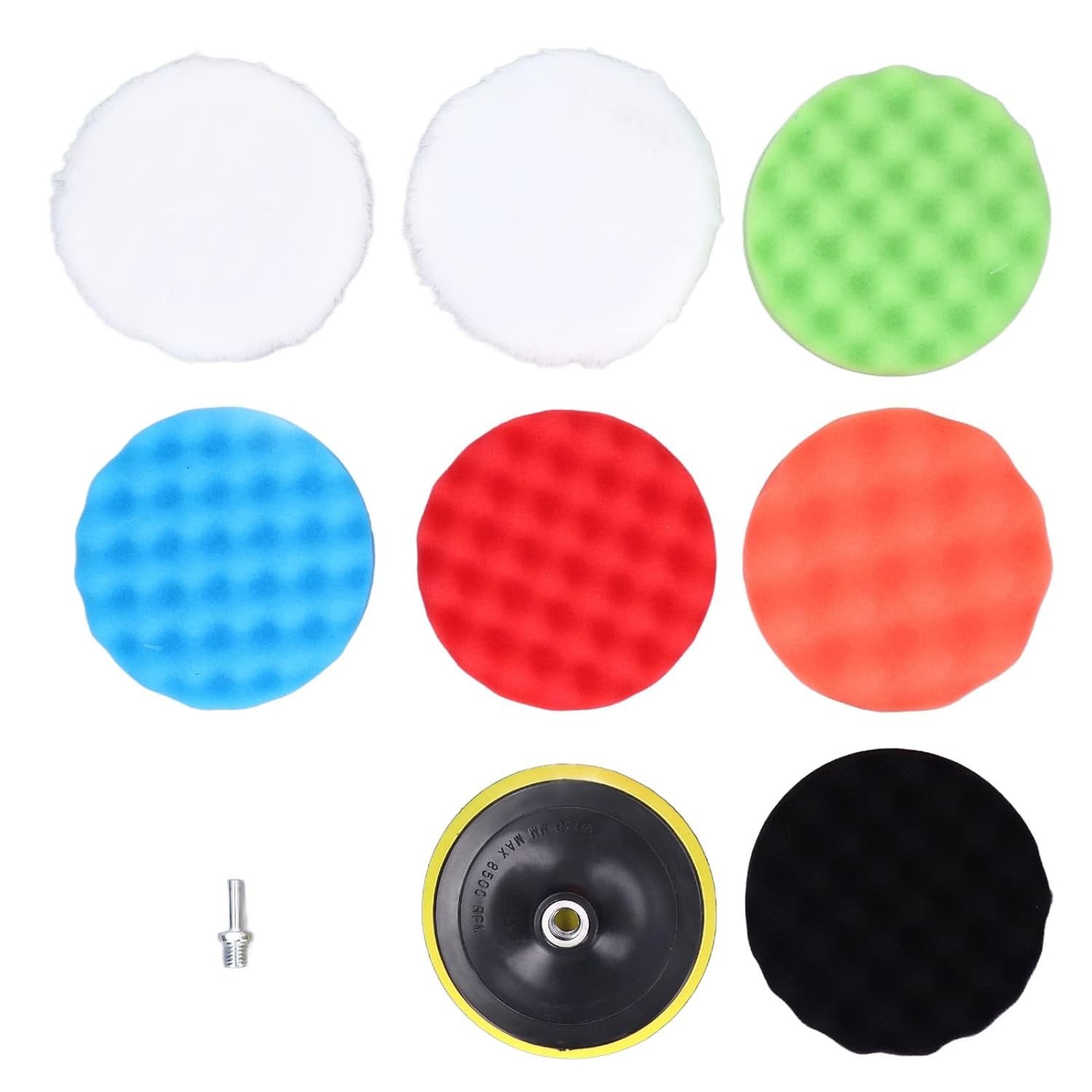 Kit 9PCS Almofadas de Polimento 150mm - Conforto e Brilho para Carro e Barco