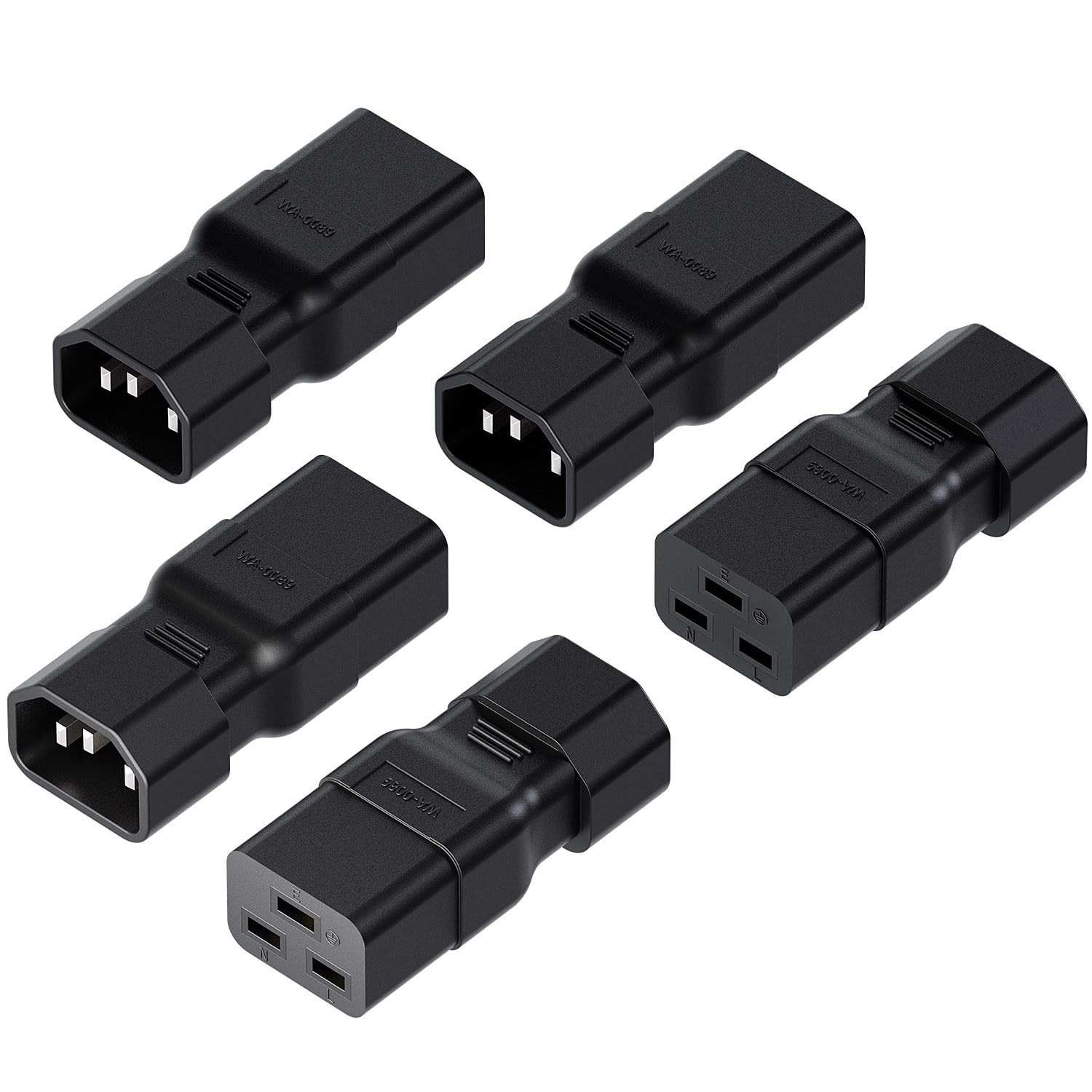 Vellcon: Pacote 5 Adaptadores C14 para C19 - Conectividade Segura para seus Equipamentos