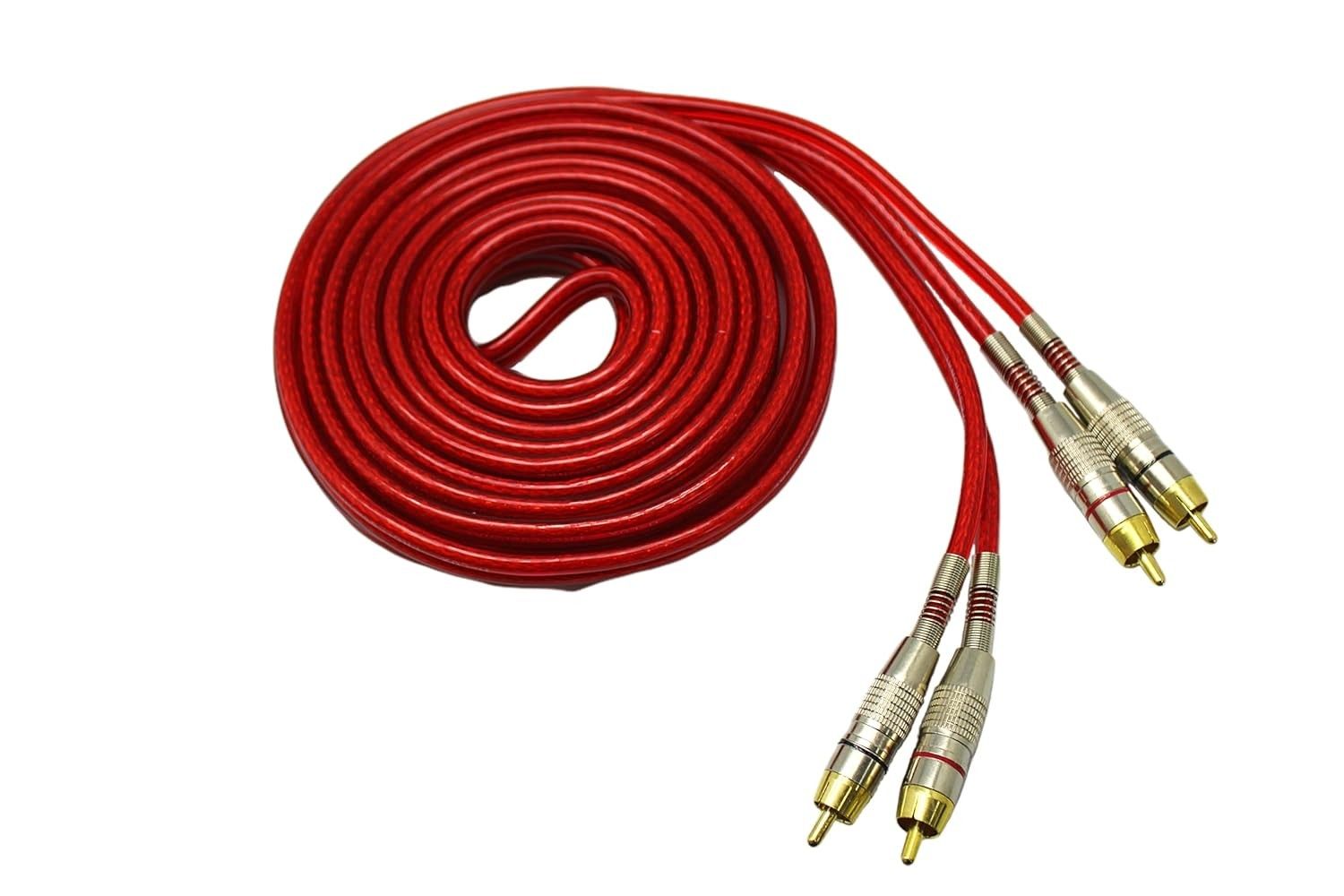 Cabo RCA D-Lux 5m Vermelho Blindado: Som e Imagem Cristalinos