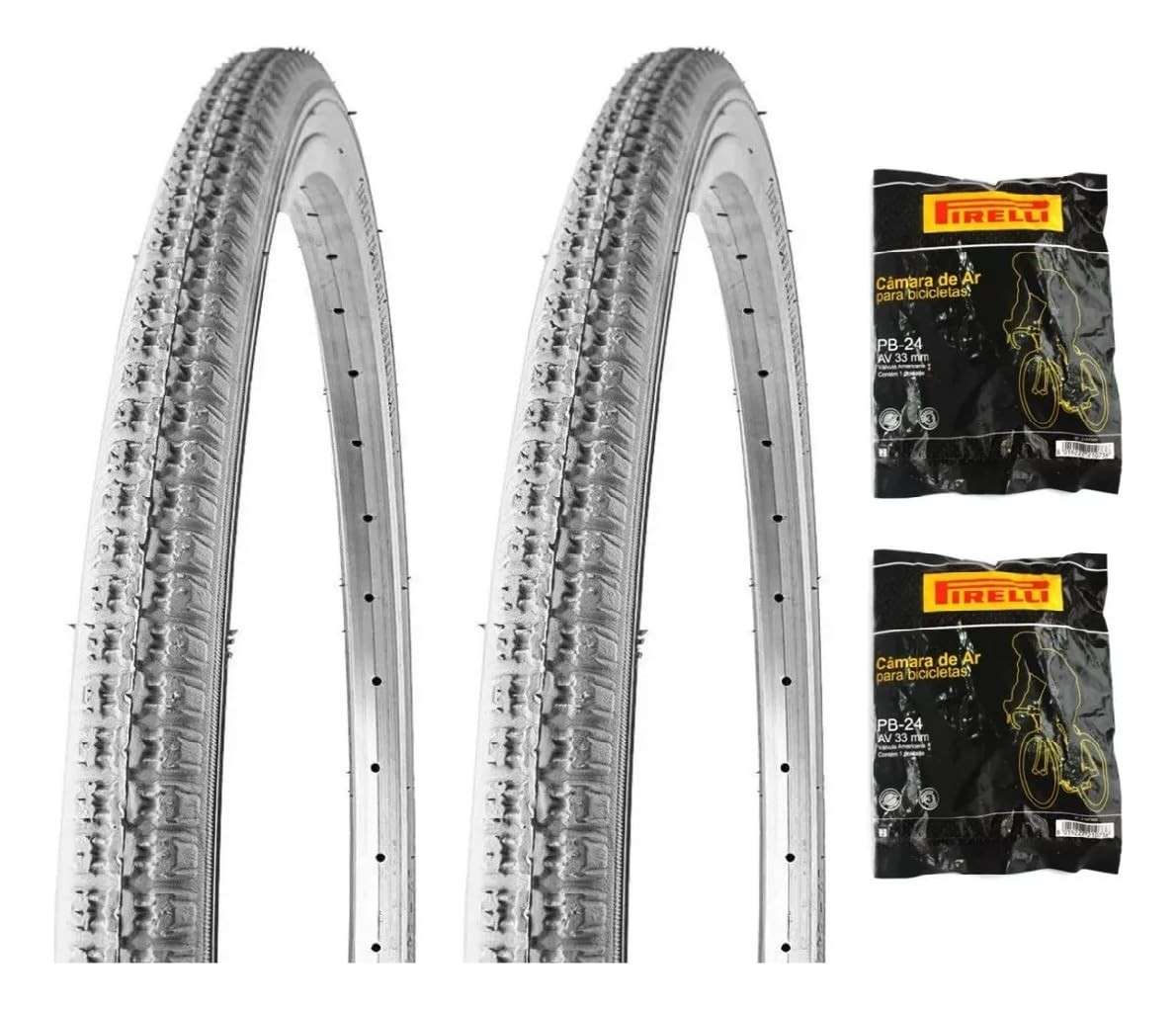 Kit 2 Pneus e Câmaras de Ar Pirelli PB-24 Aro 24 para Cadeira de Rodas - Mobilidade e Segurança