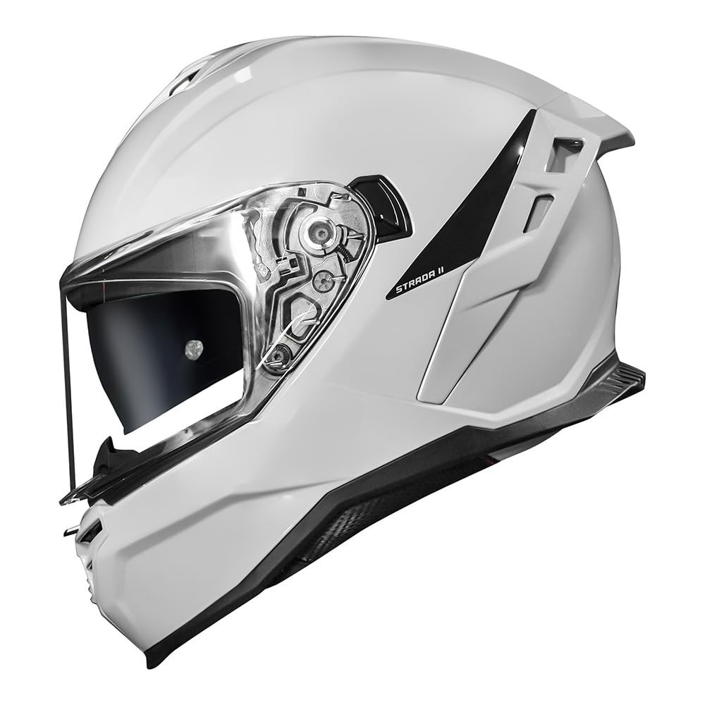 Capacete Norisk Strada 2 Branco: Segurança e Conforto com Spoiler e Viseira Transparente