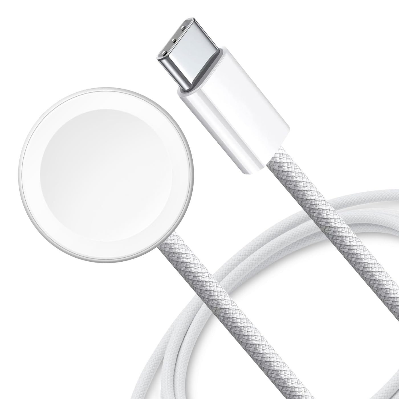 Cabo Carregador Magnético Trançado para Apple Watch: Carregamento Rápido e Seguro para Todos os Modelos