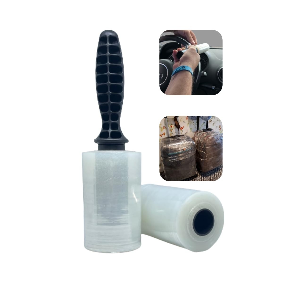 Plástico Filme Protetor para Volante de Carro - 10cm x 100m (3 Unidades)