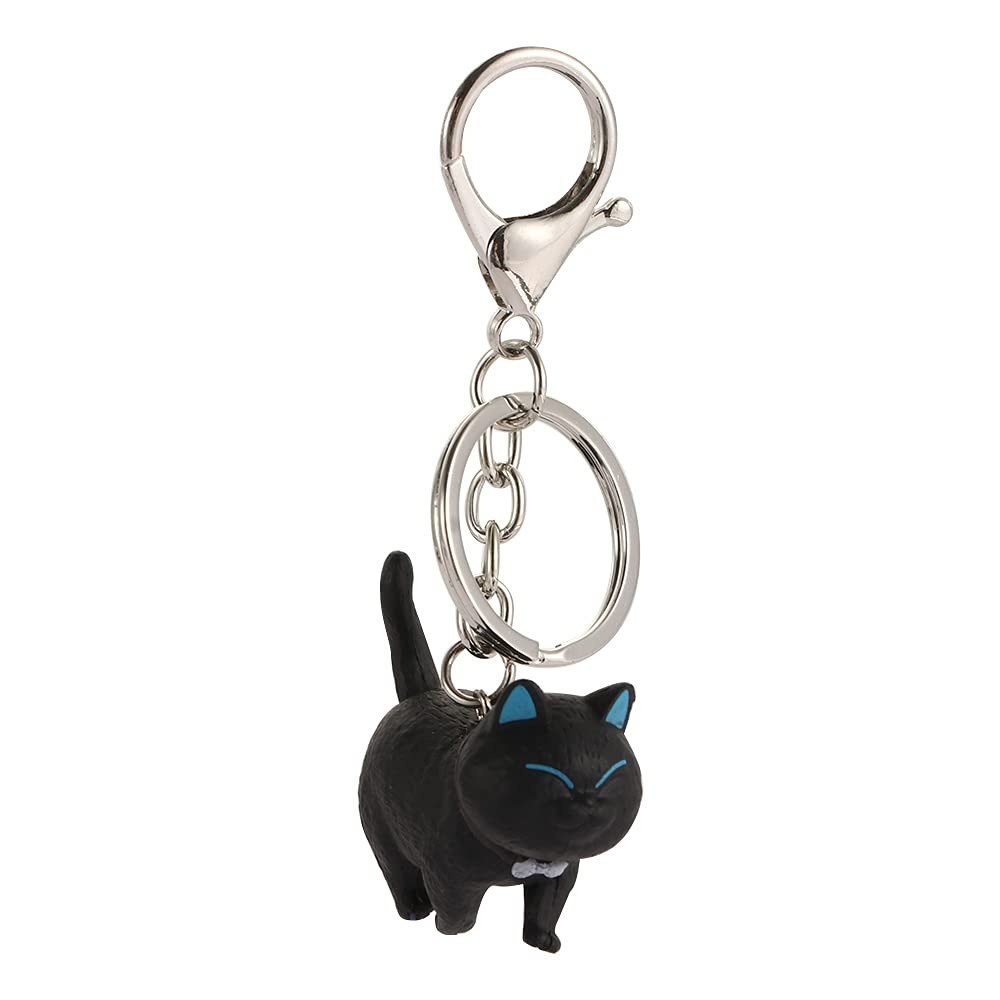 Chaveiro gatinho de liga leve pingente de desenho animado animal carro gato japonês chaveiro (8-1 peça)